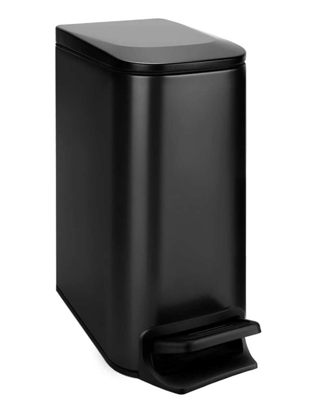Slim Bathroom Trash Can with Lid Soft Close, Step Pedal, 6 Liter / 1.6 Gallon St